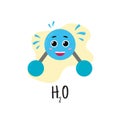 Structure of water molecule. Cartoon